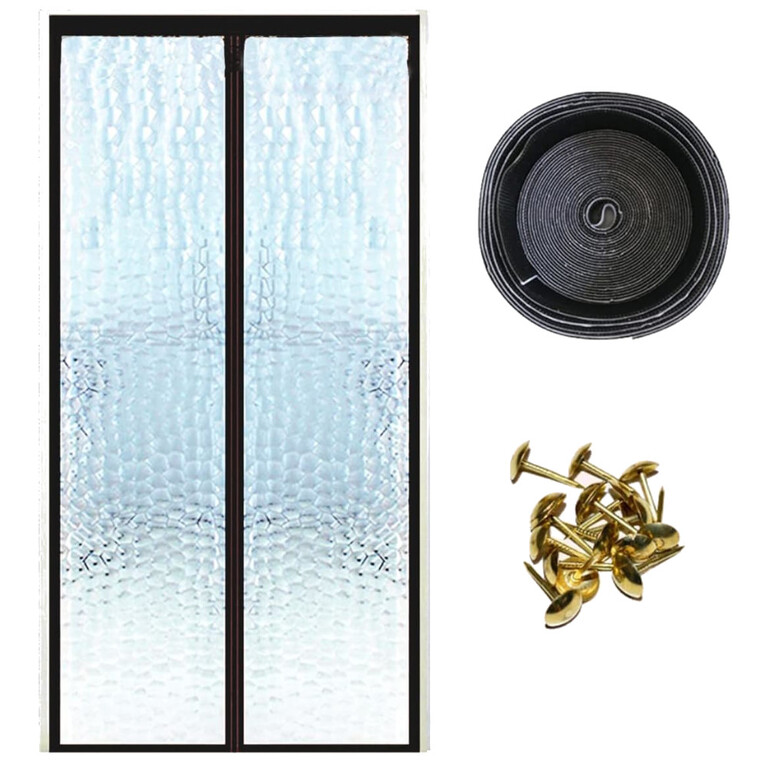PÓŁPRZEZROCZYSTA TERMICZNA MOSKITIERA MAGNETYCZNA DO DRZWI QRITY 75X210 CM  (1)