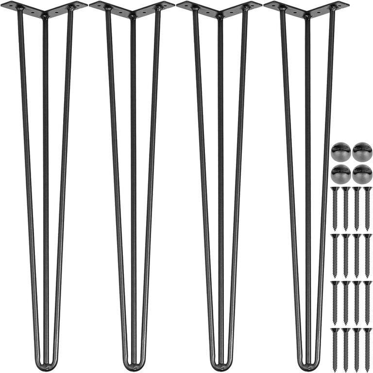 NOGI DO STOŁU METALOWE CZARNE JEDNA PARA NÓG DO STOLIKA I ŁAWKI 71CM (1)