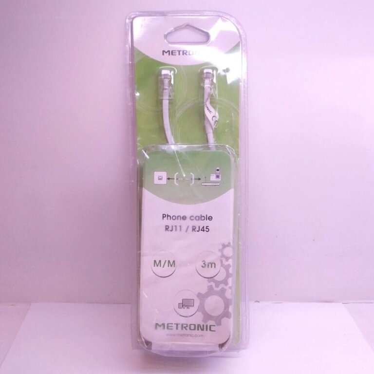 KABEL TELEFONICZNY RJ45/RJ11 METRONIC 495227 3M BIAŁY (2)