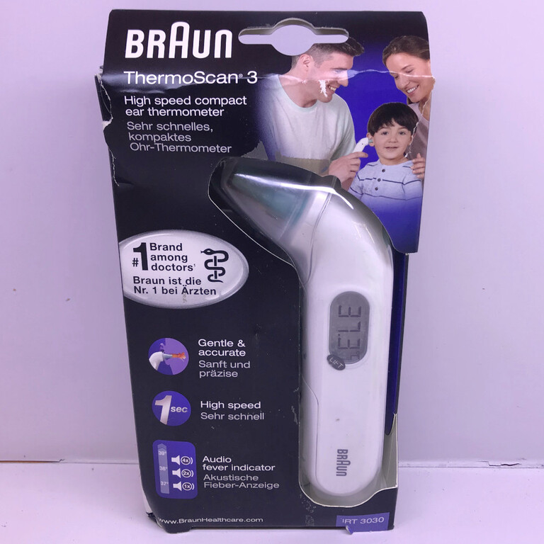 TERMOMETR ELEKTRONICZNY DO UCHA BRAUN TERMOSCAN 3 + 21 KAPTURKÓW (4)