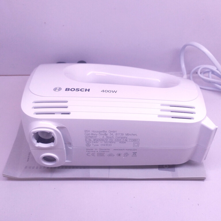 MIKSER RĘCZNY Z MIESZADŁAMI I HAKAMI DO CIASTA BOSCH CLEVERMIXX 400W !OPIS! (3)