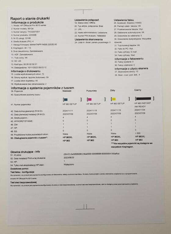 DRUKARKA WIELOFUNKCYJNA AIRPRINT FAKS WIFI KOLOR HP OfficeJet Pro 9012  (9)