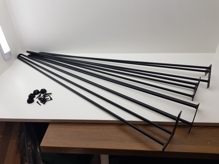 NOGI DO STOŁU METALOWE CZARNE JEDNA PARA NÓG DO STOLIKA I ŁAWKI 71CM (2)