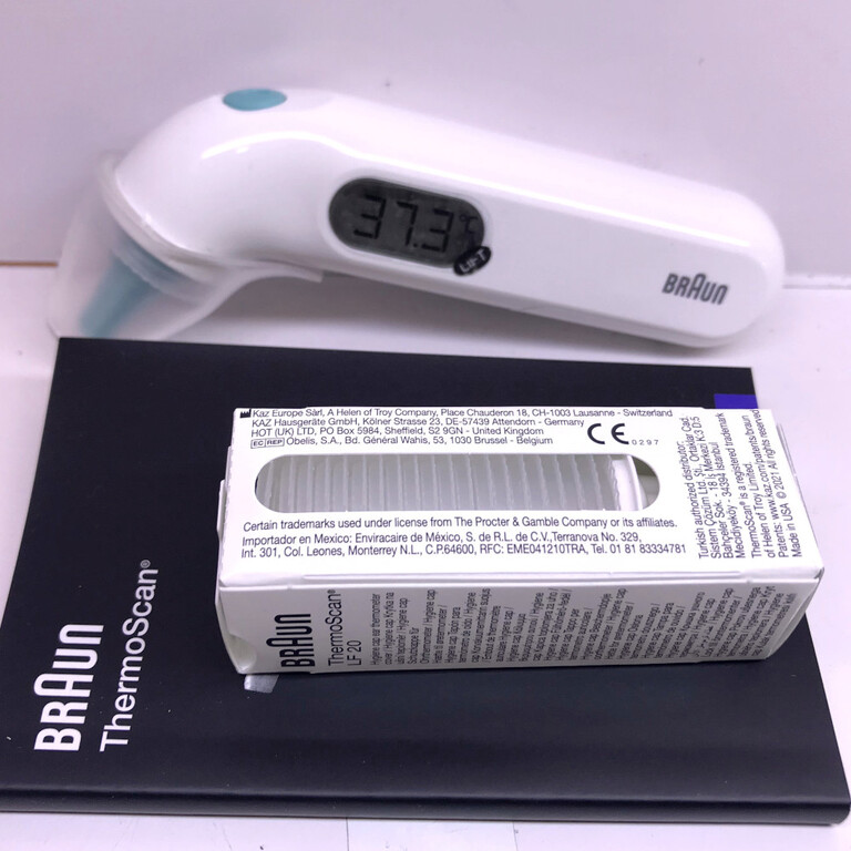 TERMOMETR ELEKTRONICZNY DO UCHA BRAUN TERMOSCAN 3 + 21 KAPTURKÓW (2)
